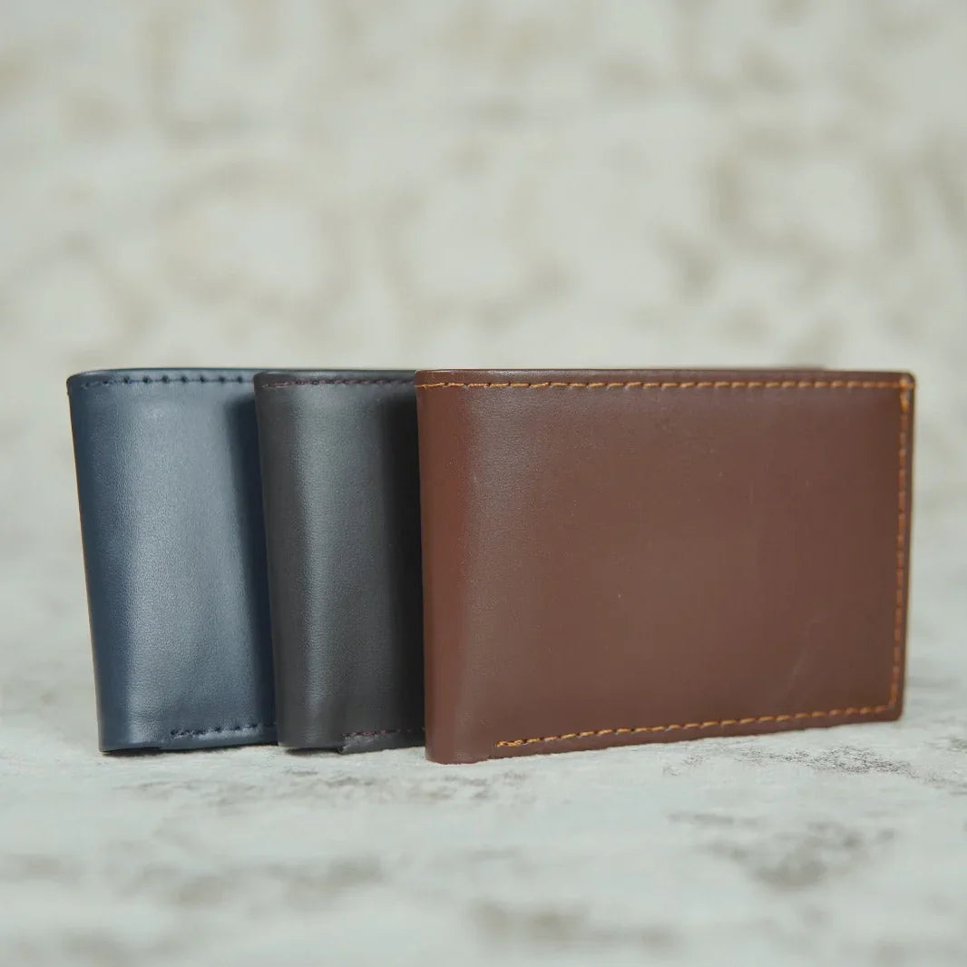 Classic Slim Leather Bifold Wallet for Men