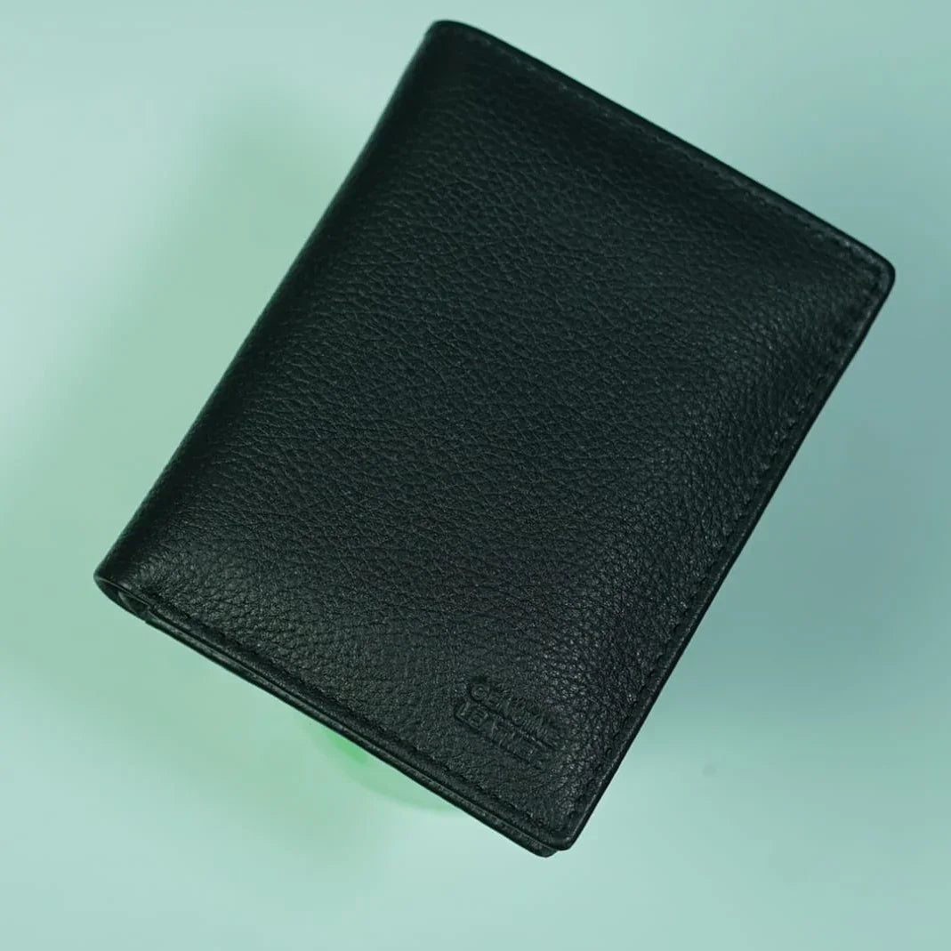 Premium Textured Leather Wallet (Black)